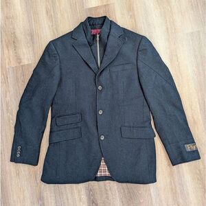 Flynt Rizzo Hybrid Coat Navy Wool Blend Herringbone Men's Sz 38R